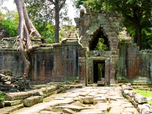 oude muren in Angkor Cambodja